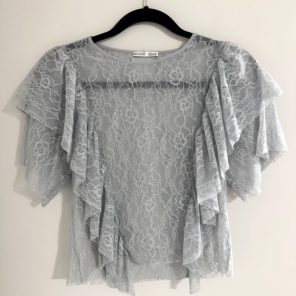 NWT Zara Women’s Lilac Lace Top, Size Small - Picture 1 of 4